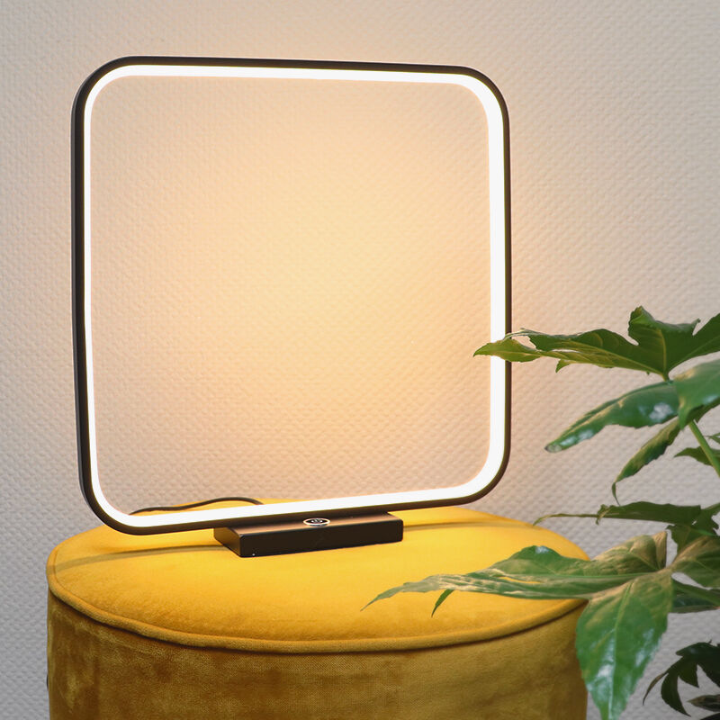 Modern table lamp black, Diogo, 8W, 3000K LED, with touch dimmer