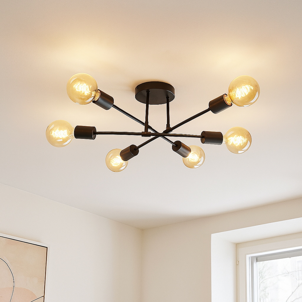 Modern ceiling light black, Amos