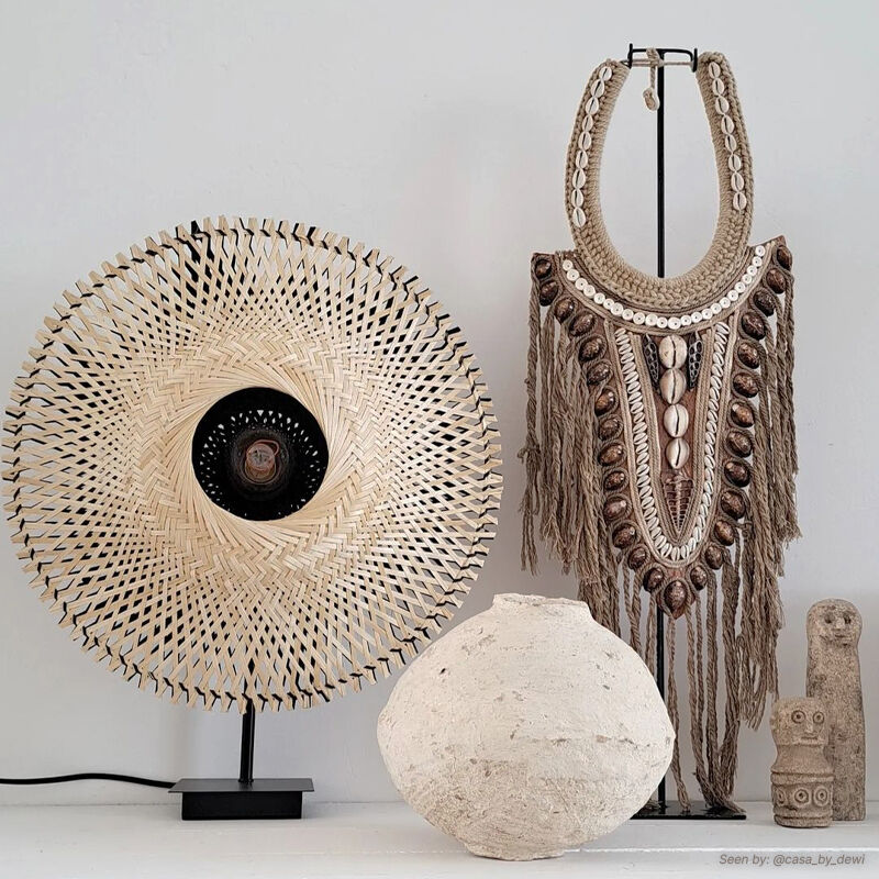 Rattan table lamp brown, Cordoba, with switch
