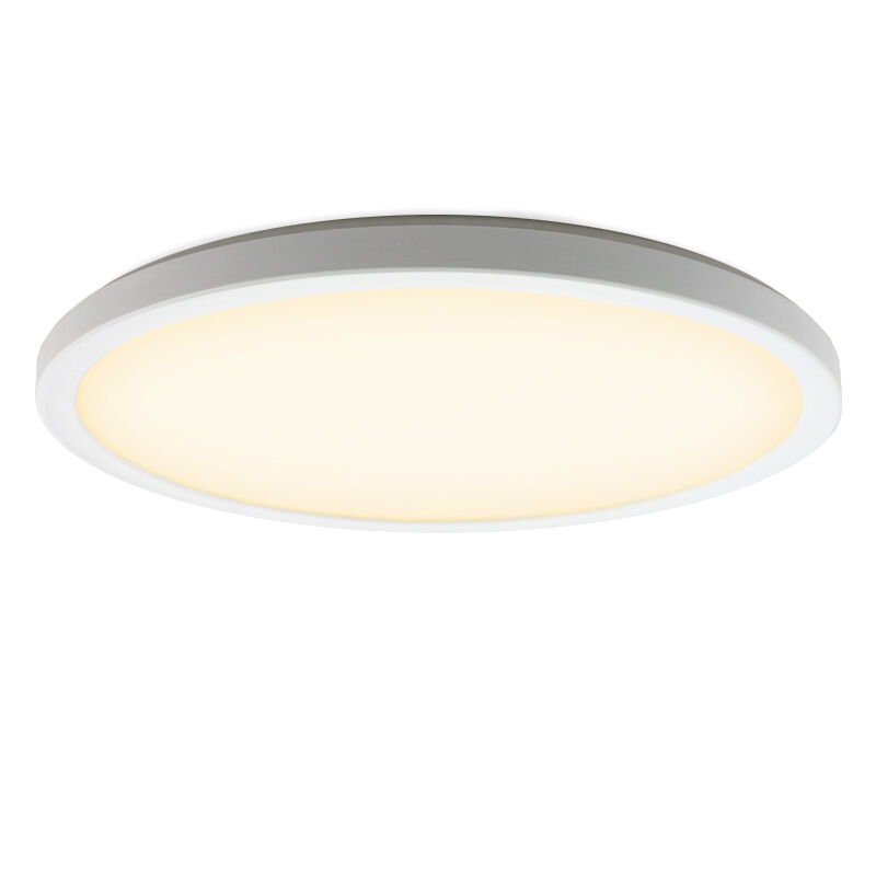 Plastic flush ceiling light white, Shona, 18W, 3000K LED, 3-step dimmable