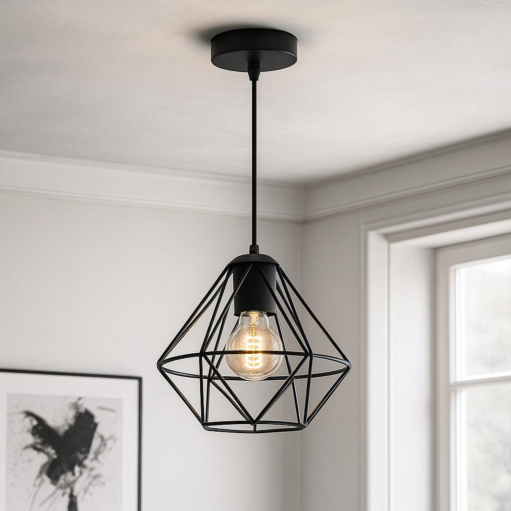 Industrial pendant light black, Jochem