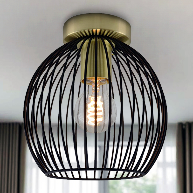 Industrial flush ceiling light gold, Wiro