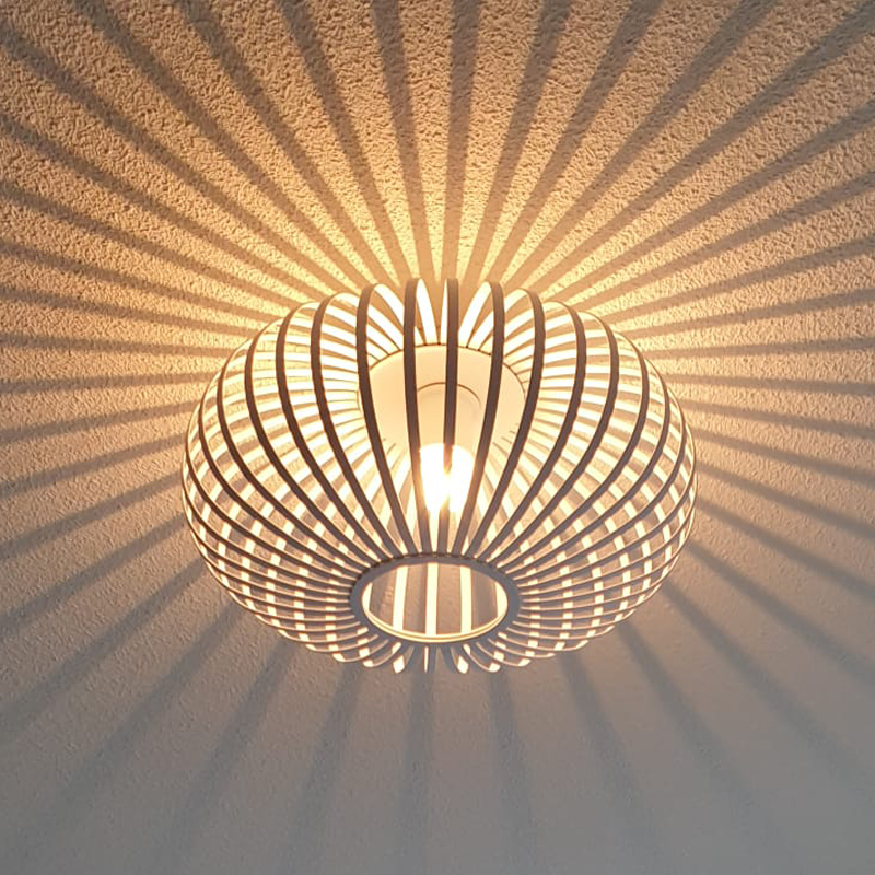 Industrial flush ceiling light white, Lieve