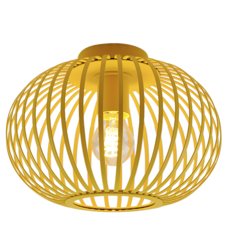 Industrial flush ceiling light yellow, Lieve