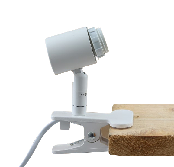 Plastic clip spotlight white, Merve, with switch