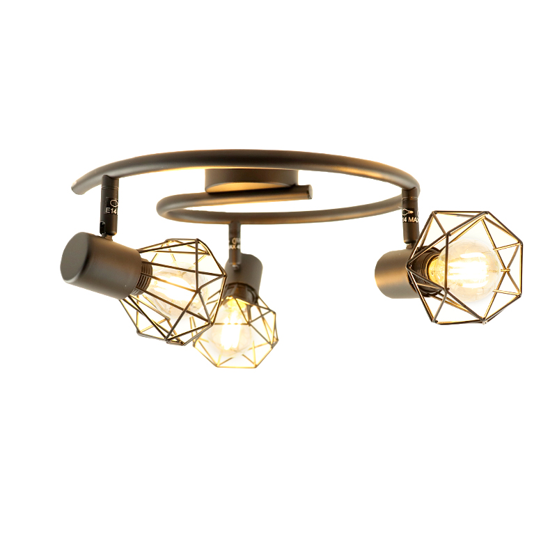 Industrial ceiling spotlight black, Jaylano