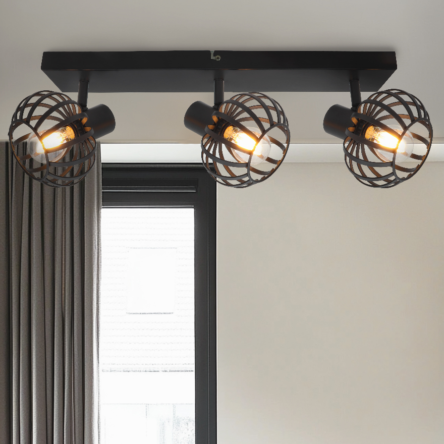 Industrial ceiling spotlight black, Lieve