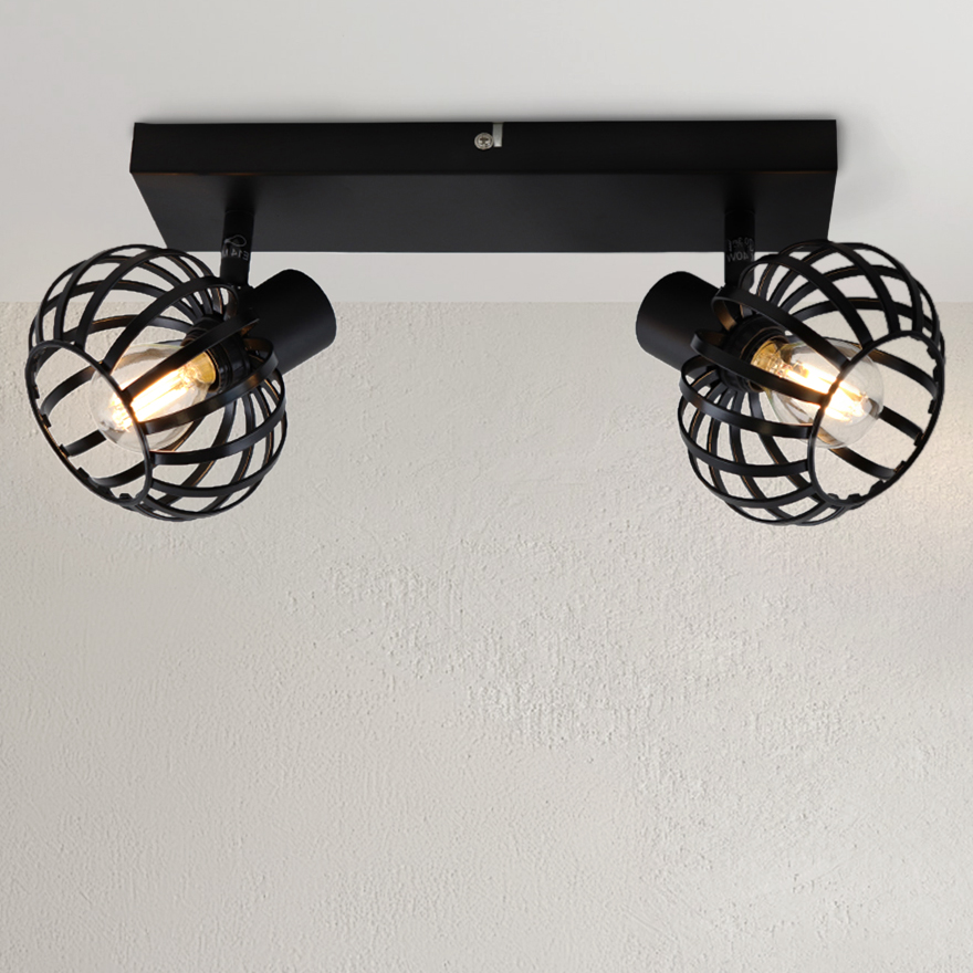 Industrial ceiling spotlight black, Lieve