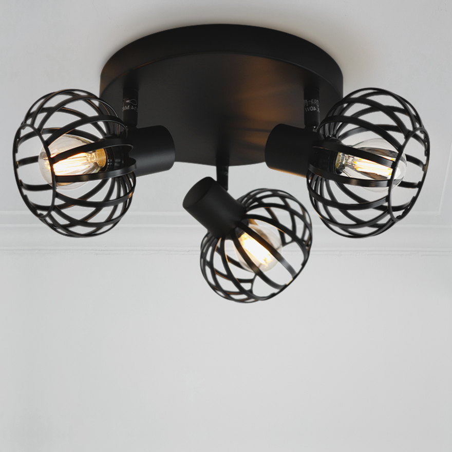 Industrial ceiling spotlight black, Lieve