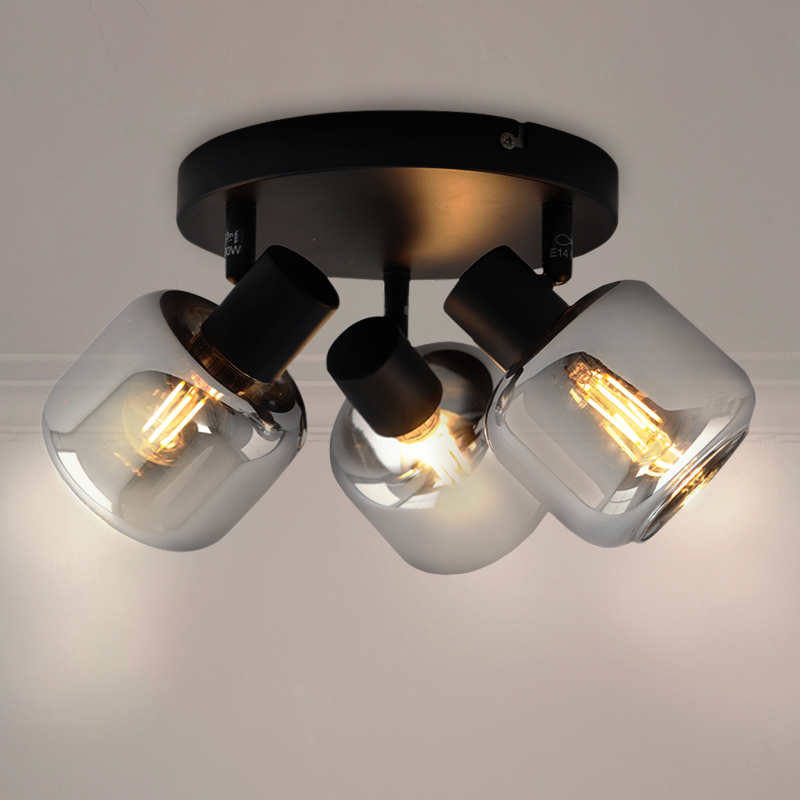 Modern ceiling spotlight black, Craig