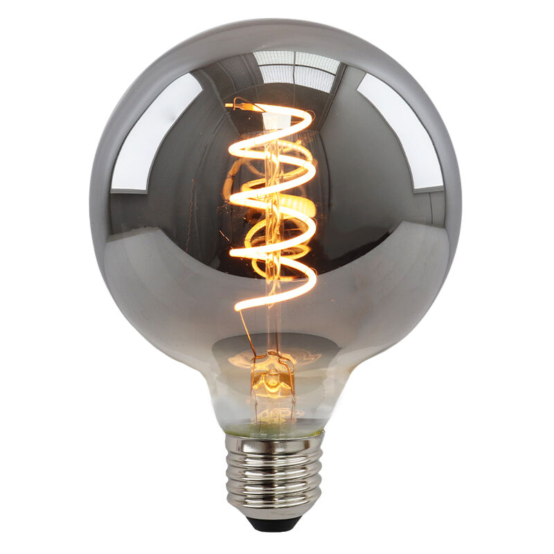 Dimmable E27 LED bulb, Tuelo, G95, 4w, smoke glass, 2200K