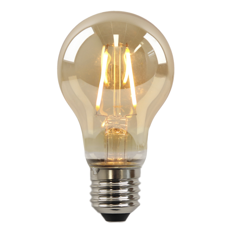 Dimmable Olucia E27 LED filament bulb Yona, amber, A60, 2W, 2200K