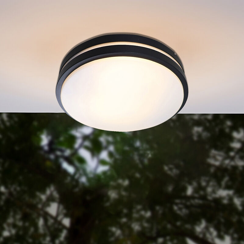 Plastic outdoor light black, James, IP44