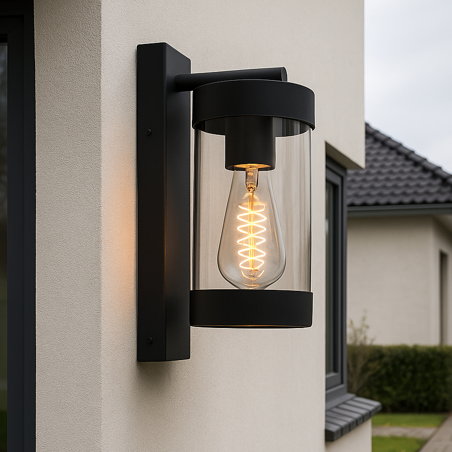 Modern outdoor light black, Musa, IP44