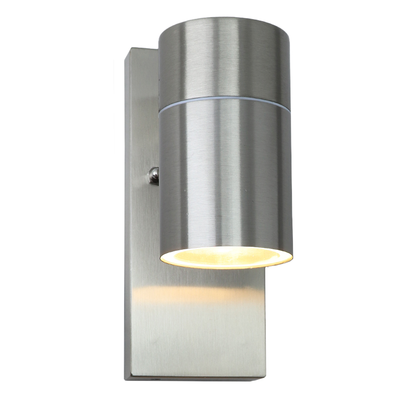 Modern outdoor wall light with dusk to dawn sensor silver, Pedro, IP44