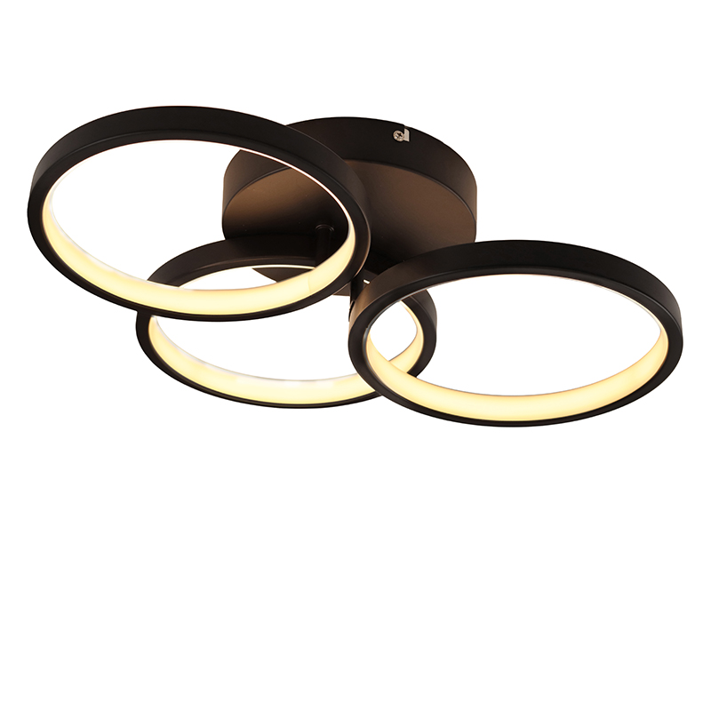 Modern flush ceiling light black, Giorgio