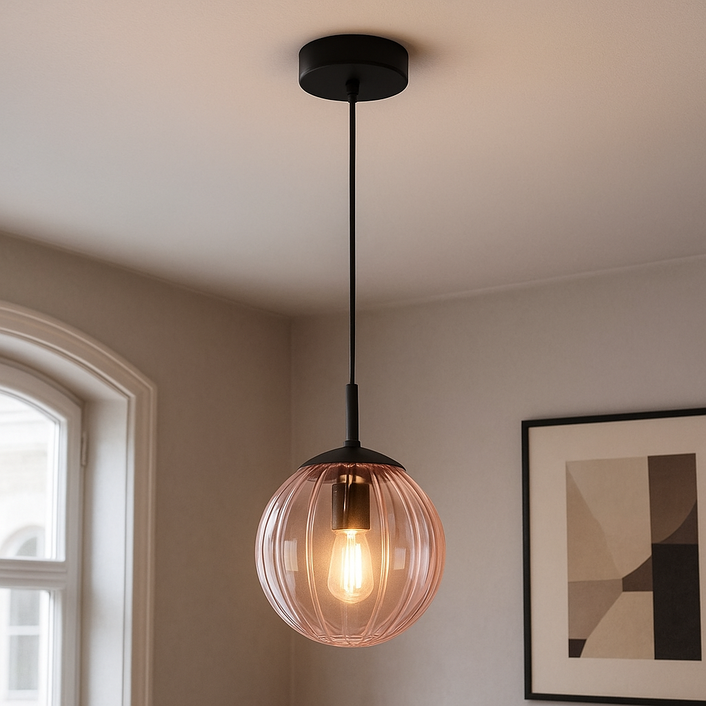 Retro pendant light pink, Rifka