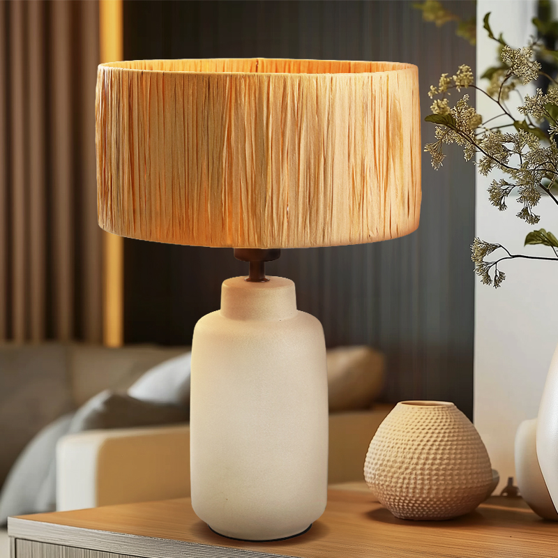 Paper table lamp brown, Daisy, with switch
