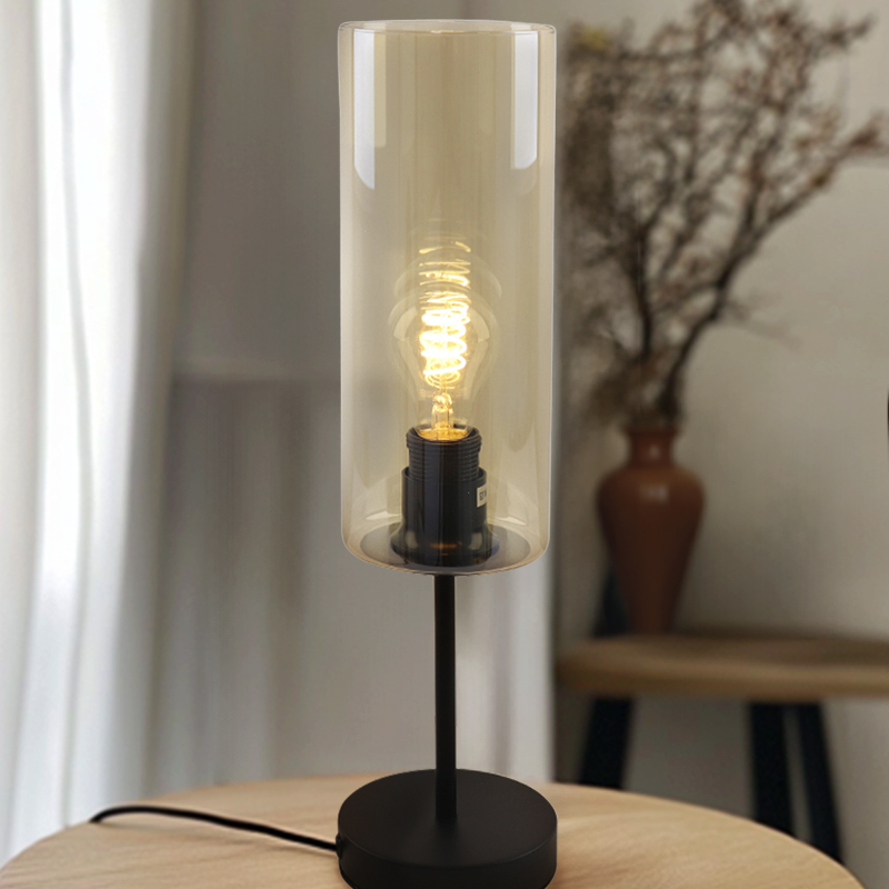Modern table lamp amber, Gaya, with switch