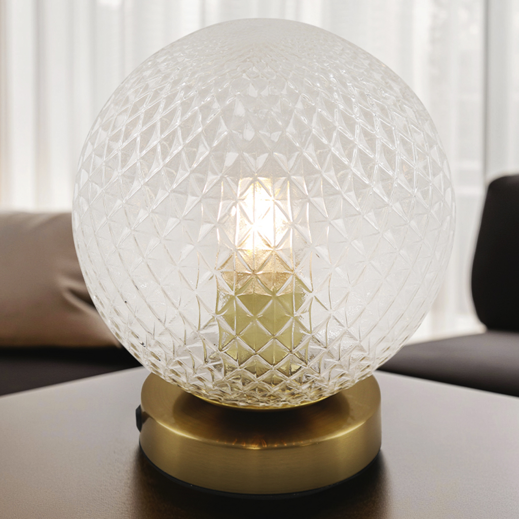 Retro table lamp transparent, Johnson, with switch