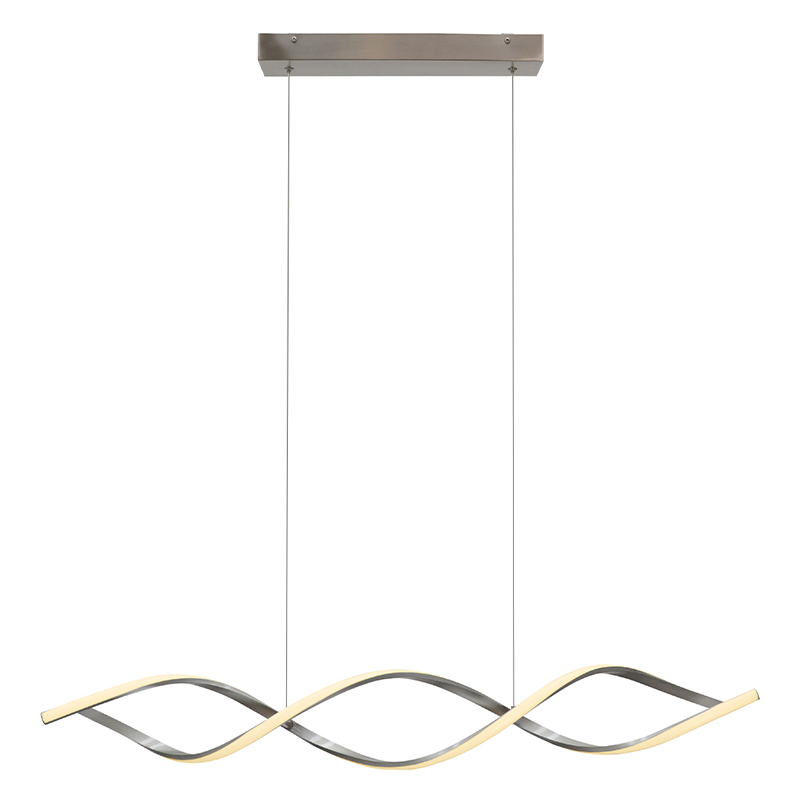 Design pendant light silver, Kuno, 45W, 3000K LED, 3-step dimmable