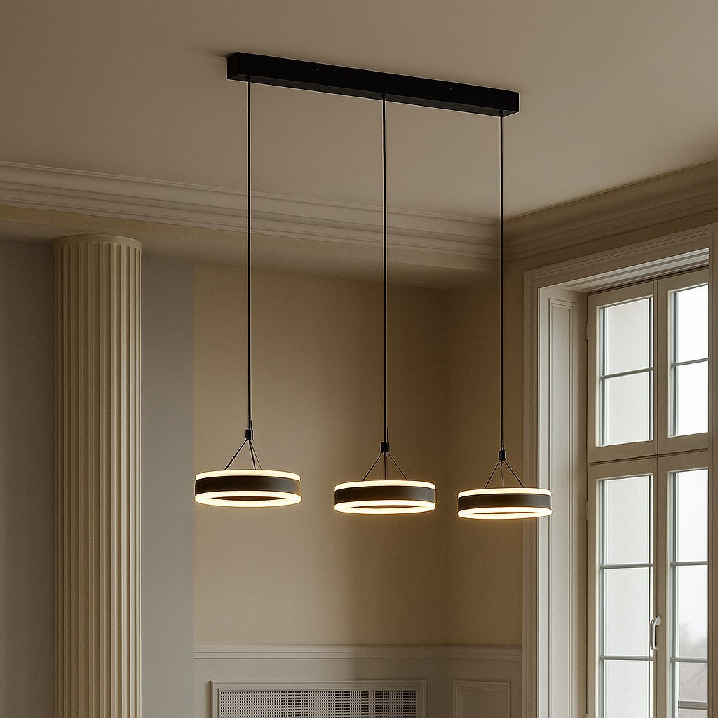 Design pendant light black, Lava, 55W, 3000K LED, 3-step dimmable