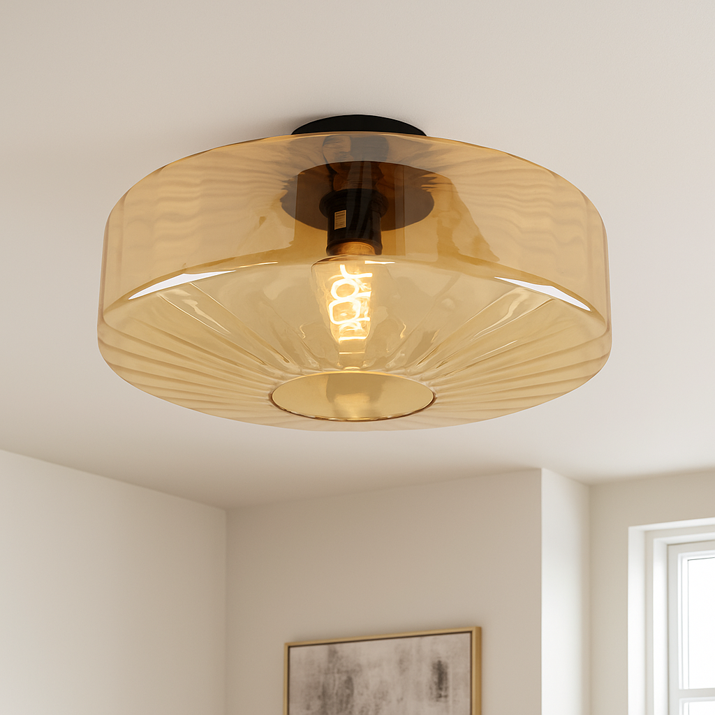 Design flush ceiling light amber, Sevda