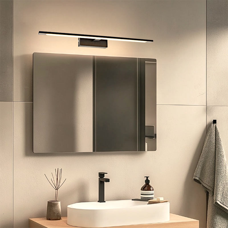 Modern mirror lighting black, Steffy, 8W, 3000K LED, IP44
