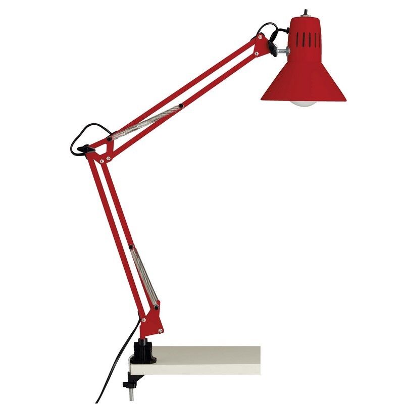 Metal clip spotlight red, Katharina, with switch