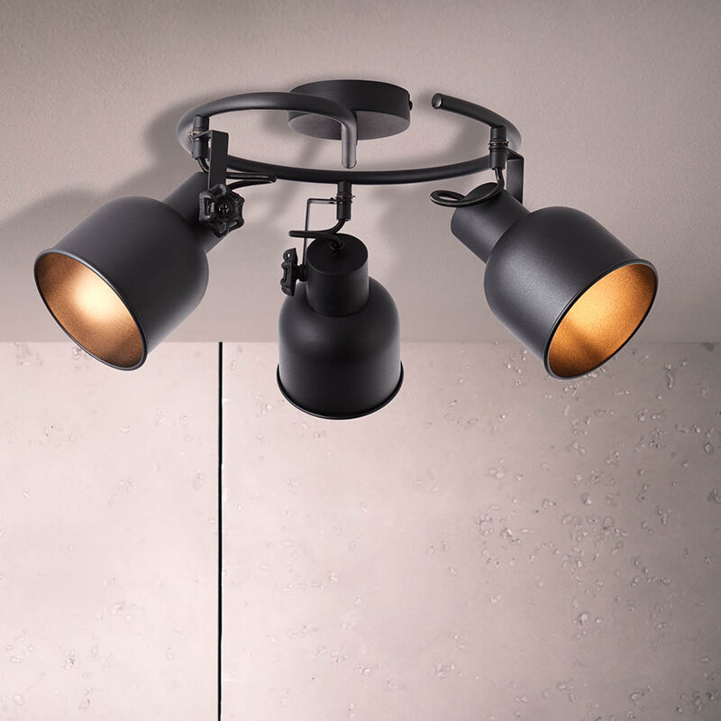 Industrial ceiling spotlight black, Shiva
