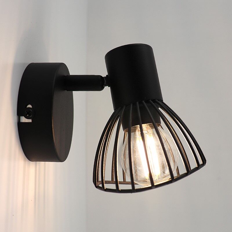 Industrial wall spotlight black, Aina