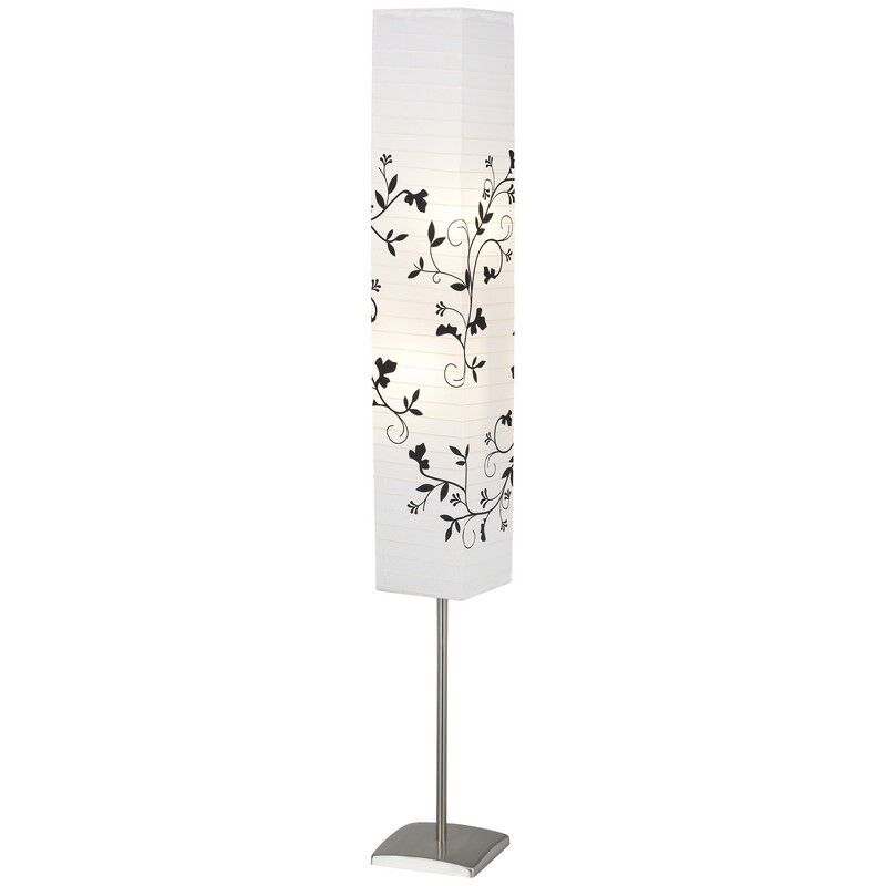 Paper floor lamp white, Octavio, with switch