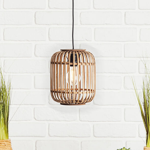 Wood pendant light brown, Brain