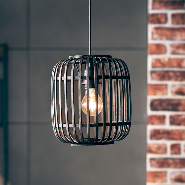Wood pendant light black, Brain