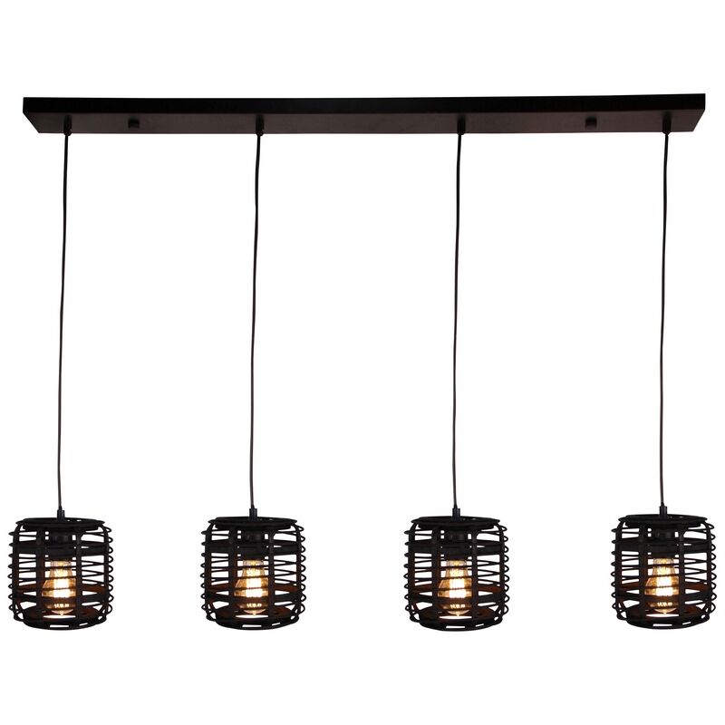 Wood pendant light black, Deacon