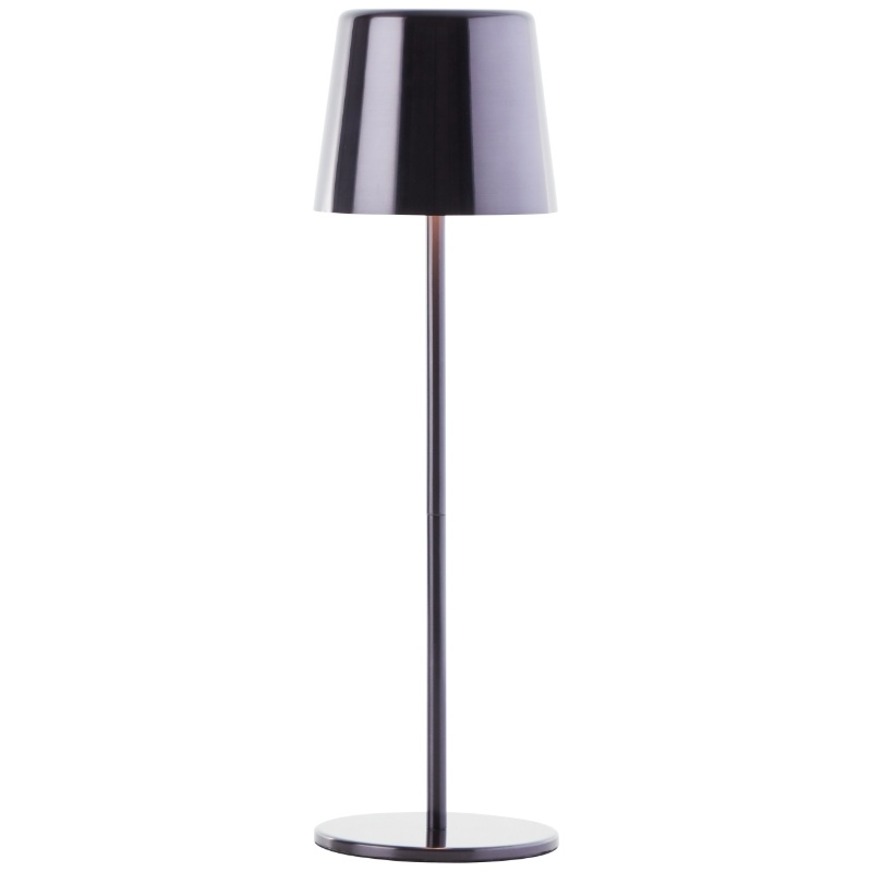 Modern rechargeable outdoor table lamp black, Skander, 4W, warm to cold white adjustable LED, IP44, with touch dimmer