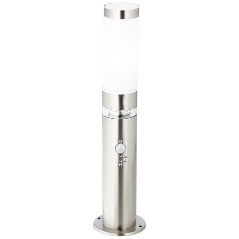 Plastic outdoor floor lamp with dusk to dawn sensor chrome, Sage, 2W, 3000K LED, IP44