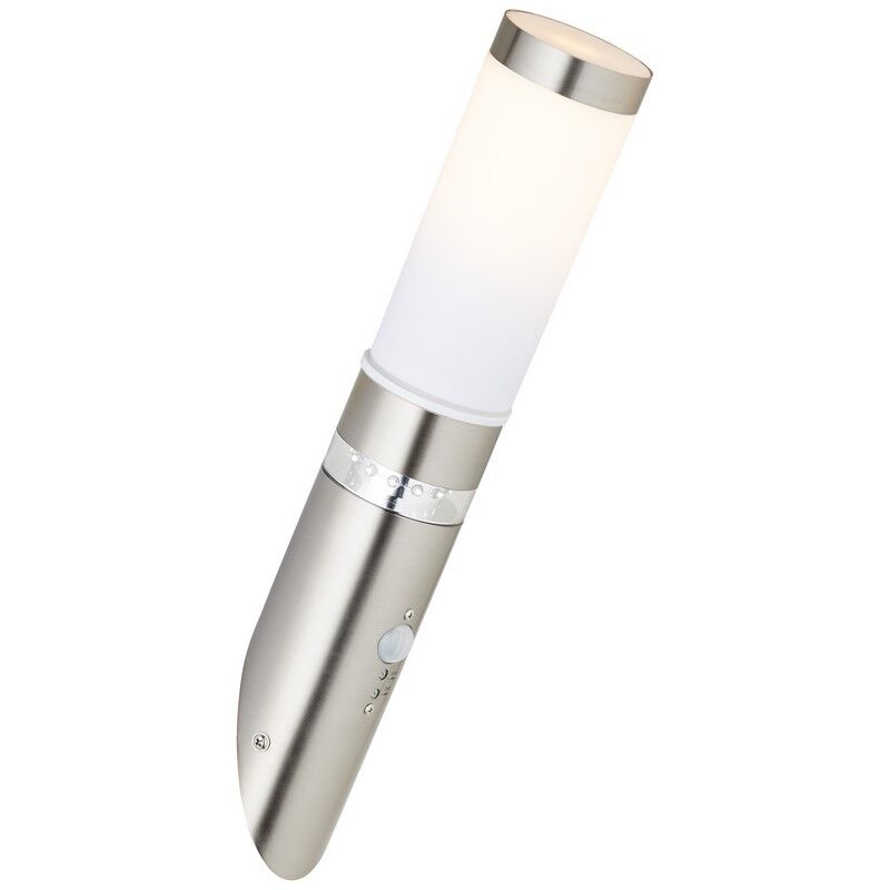 Plastic outdoor wall light with motion sensor chrome, Sage, 4W, 3000K LED, IP44