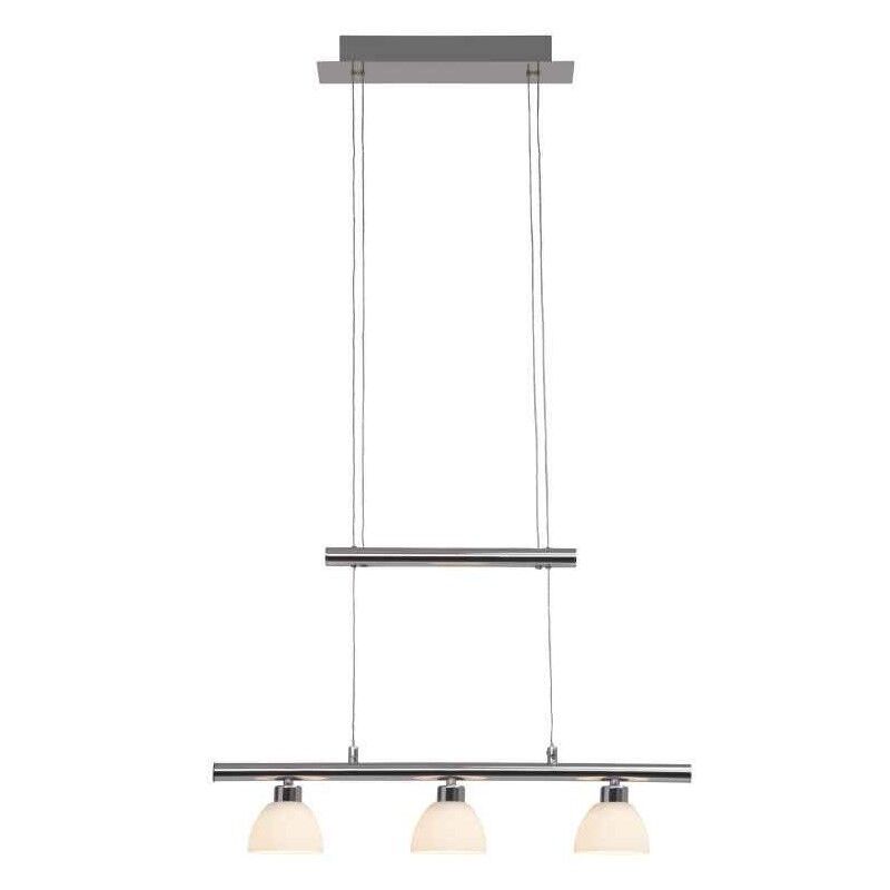 Glass pendant light chrome, Tromp, 5W, 3000K LED, with touch dimmer