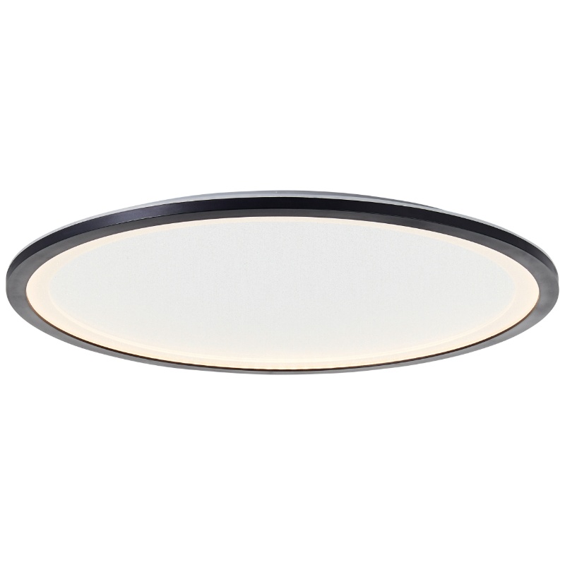 Modern LED panel ceiling light black, Yamal, 36W, warm to cold white adjustable LED, with remote control