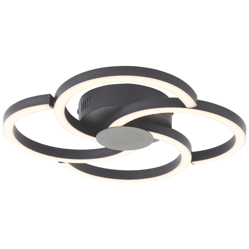 Design ceiling light black, Somia, 22W, 3000K LED
