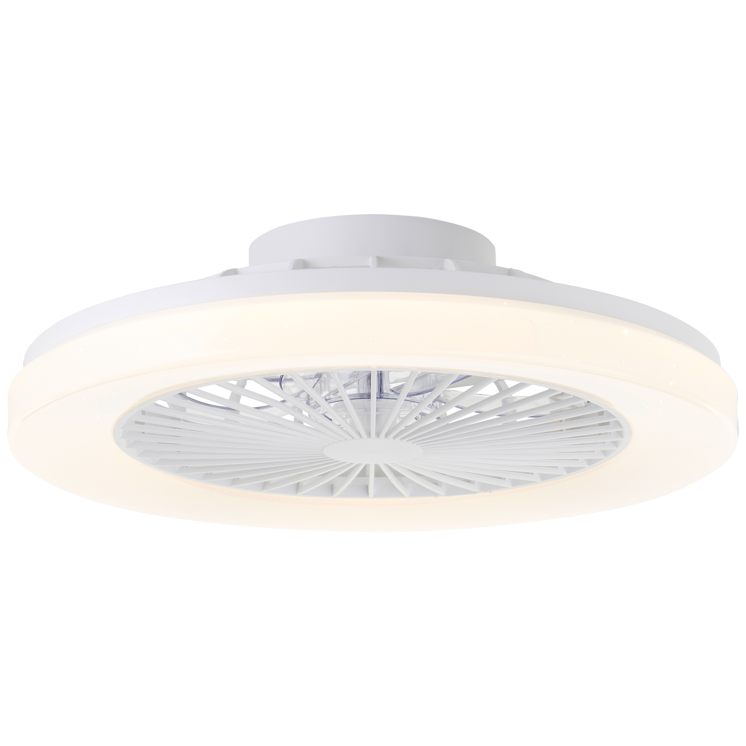 Modern ceiling fan white, Soren, 40W, warm to cold white adjustable LED, with remote control
