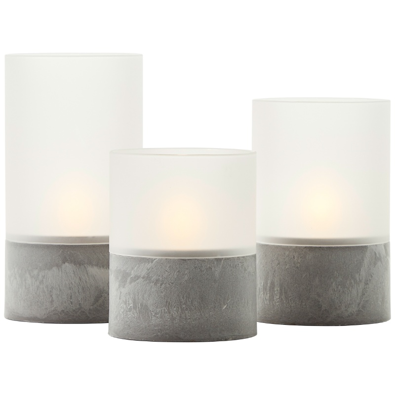Outdoor candle set, Volkan, grey