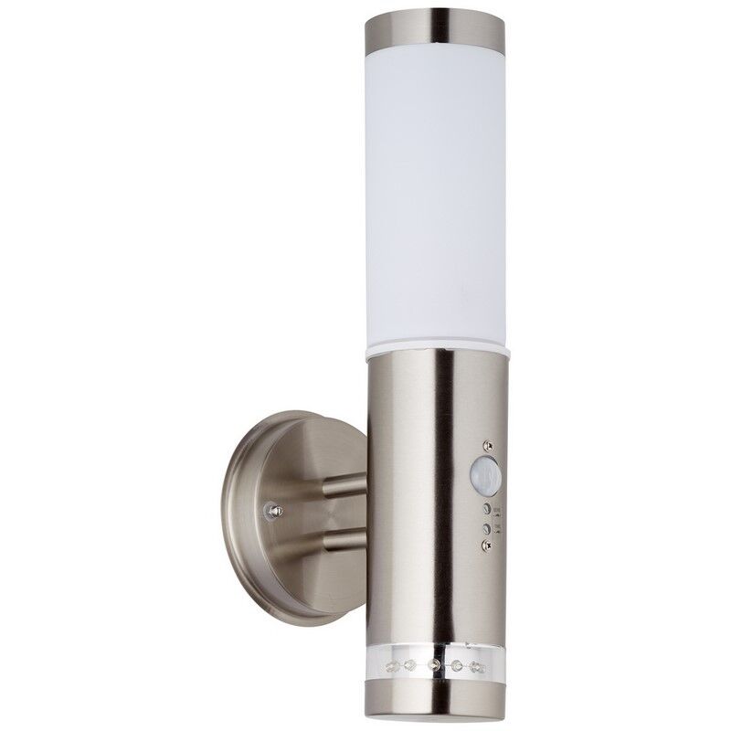 Plastic outdoor wall light with motion sensor chrome, Sage, 4W, 3000K LED, IP44
