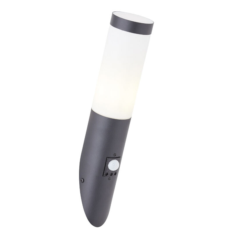 Metal outdoor wall light with motion sensor black, Meis, IP44