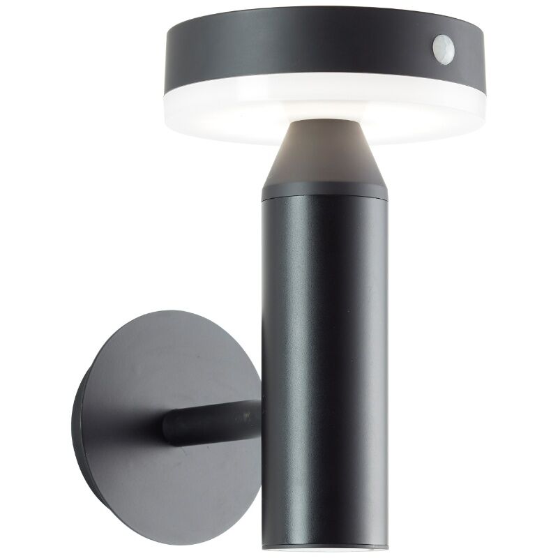 Metal solar outdoor wall light black, Kubilay, 3W, 4000K LED, IP44