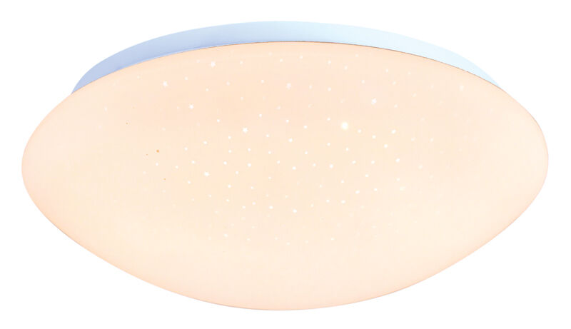 Plastic flush ceiling light white, Djalissa, 12W, 4000K LED
