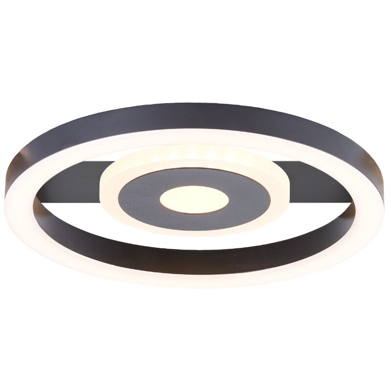 Design flush ceiling light black, Konrad, 9W, 3000K LED