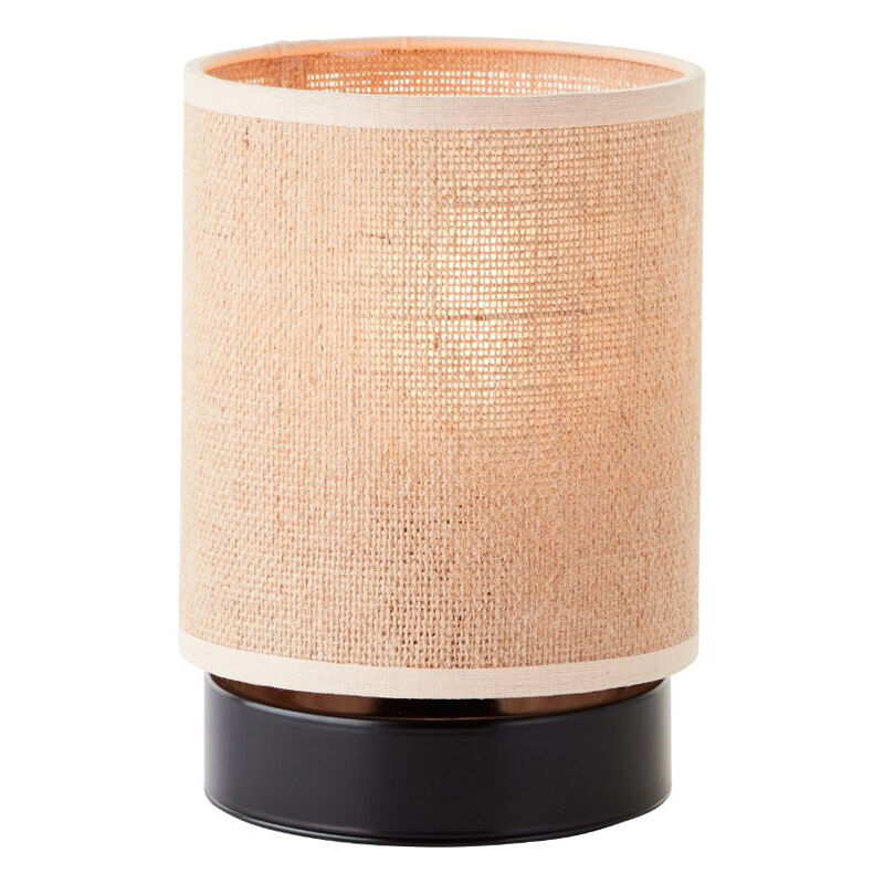 Rustic table lamp beige, Quintus, with switch