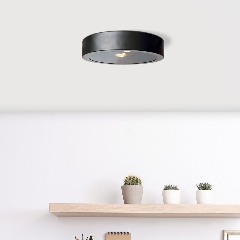 Industrial flush ceiling light black, Sherman